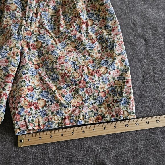 Willowbend Shorts Womens 12 Floral Cotton Twill Pockets Retro Boho USA Made Vtg - Picture 8 of 15